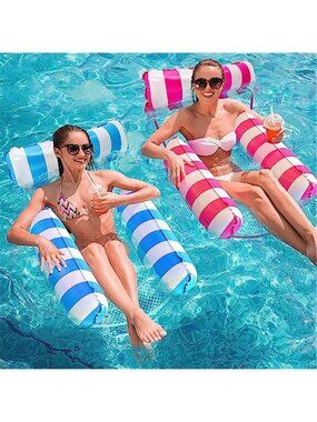 2 Pack Pool Floats Water Hammock Inflatable Lounger Swimming Pool Float Raft